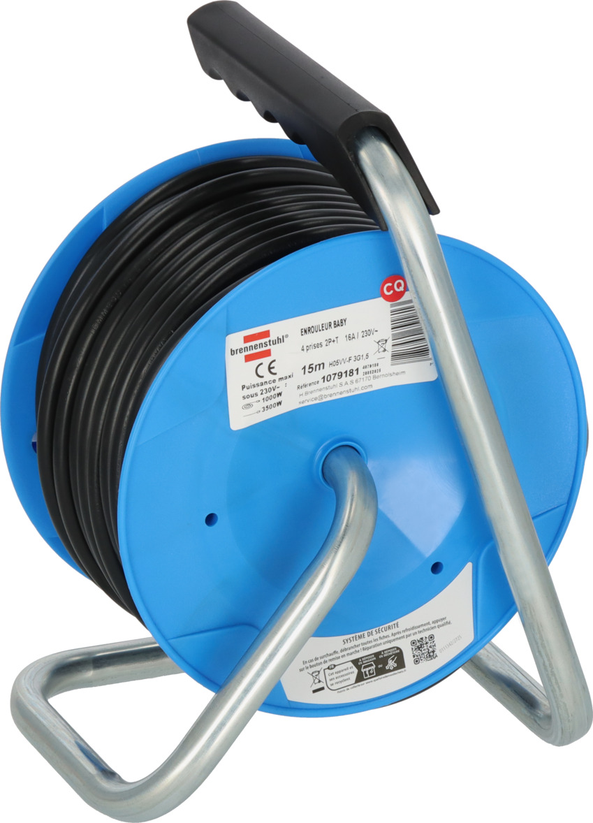 Enrouleur 50m Alyco 199409 Enrouleur 5 M H05 VV-f 3g1,5, Bleu Enrouleur électrique