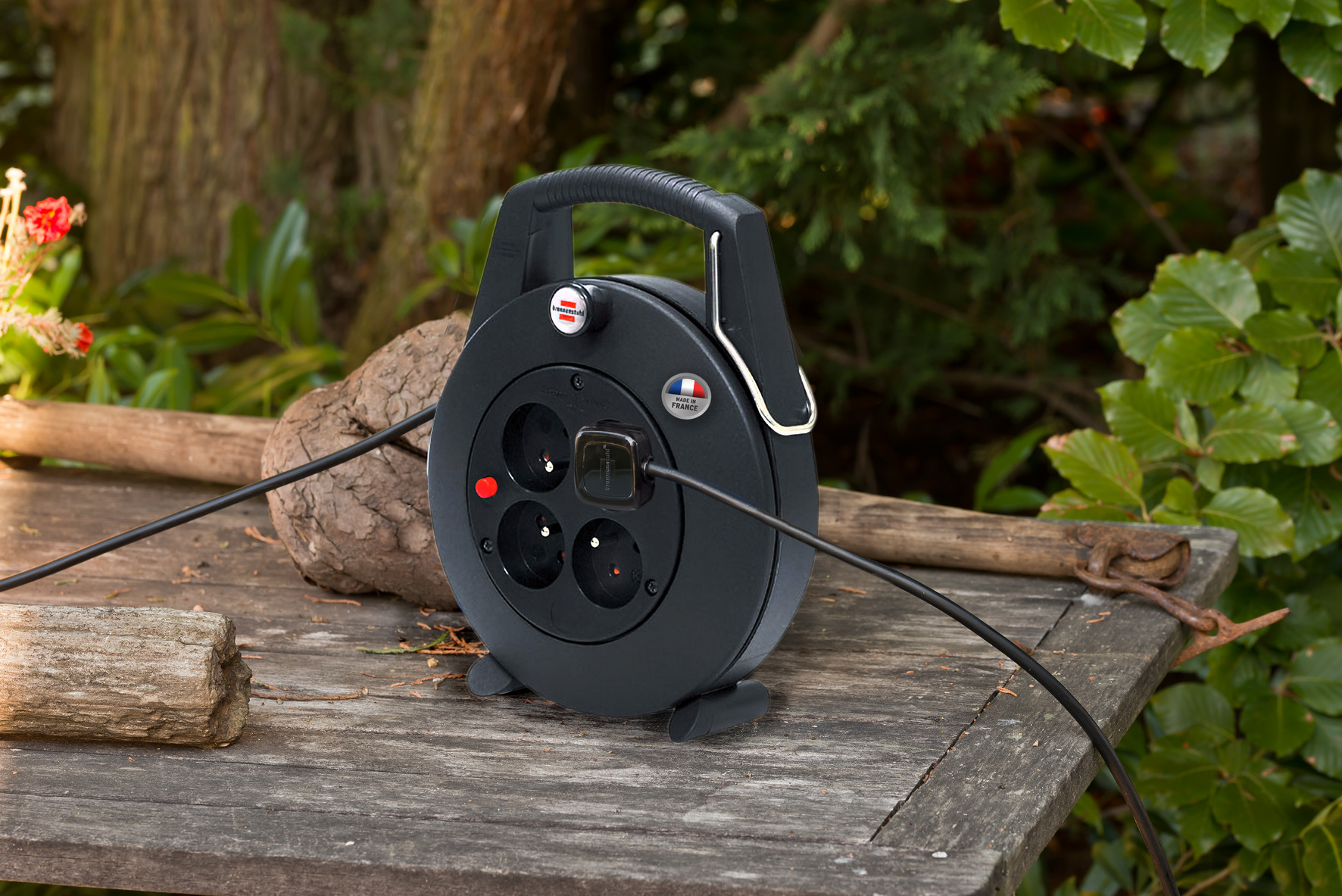 Enrouleur De Câble Brennenstuhl Confort-Line 5m - 4 Prises, Fabrication Française, 2300W Max