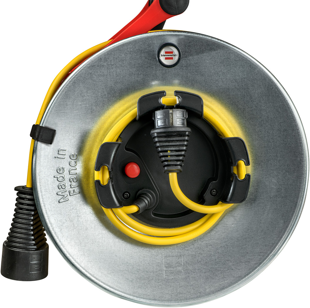 Rallonge électrique Brennenstuhl 50 M - Câble H05VV-F 3G1,5, 4 Prises, Enrouleur, Couleurs Variées