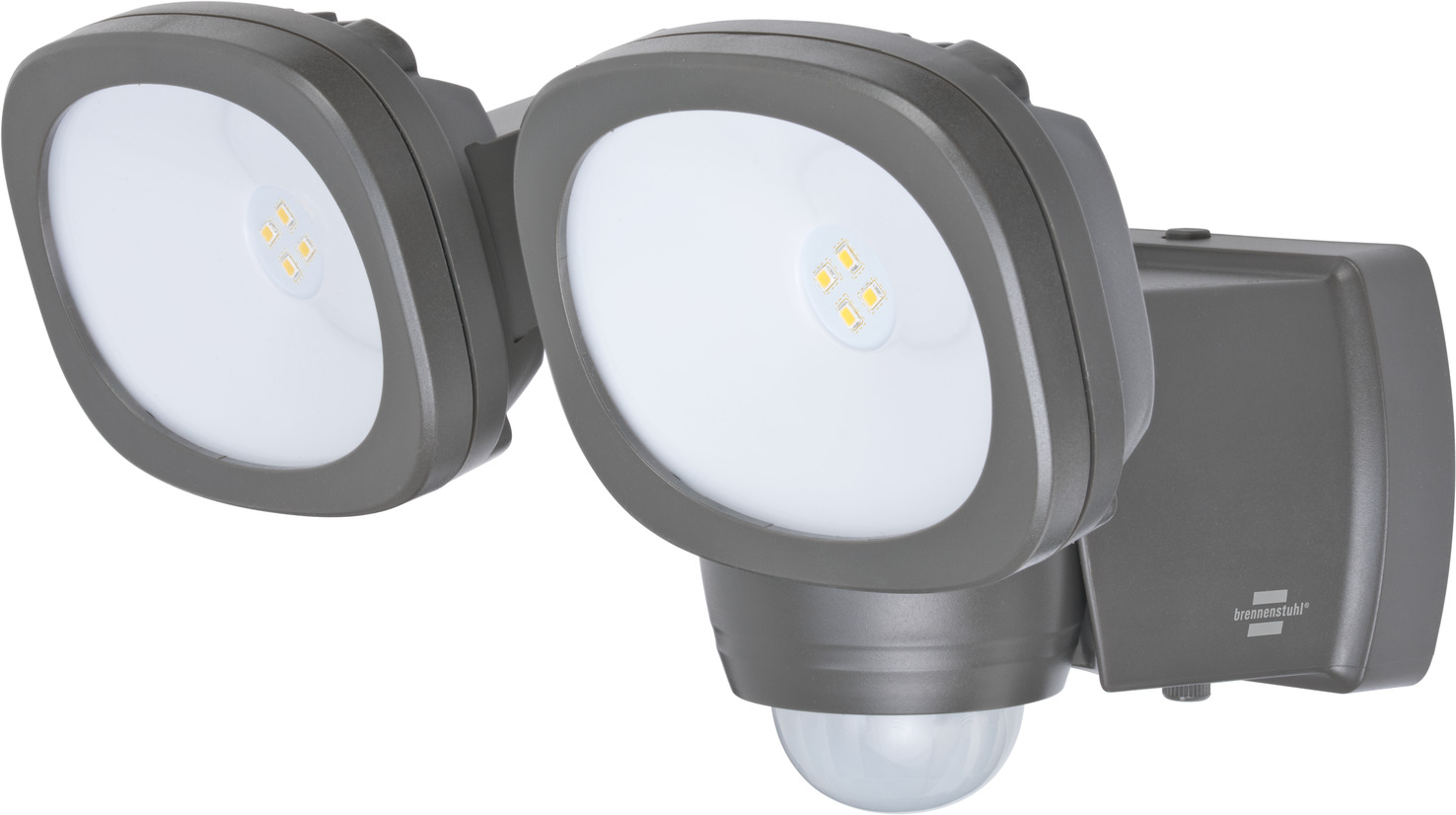 Double Projecteur Led Extérieur Sans Détecteur De Mouvement Double projecteur LED LUFOS alimenté par piles avec détecteur de mouvements infrarouge IP44 480lm | brennenstuhl®