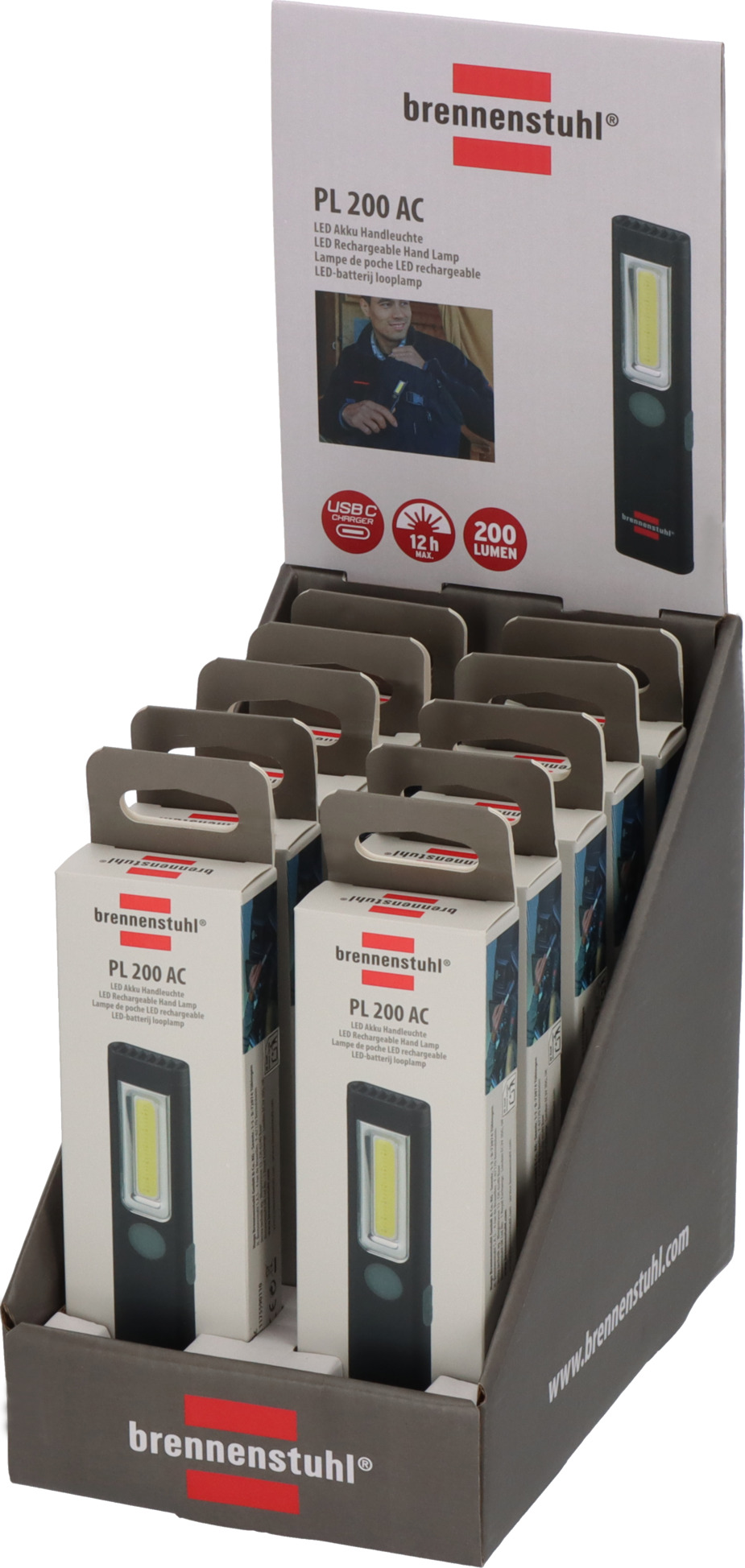 Lampe Frontale 200 Lumens - Blanc Et Rouge, 2 Boutons Séparés, Légère Et Neuve