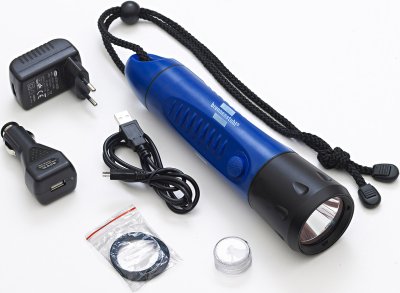 Lampe torche LED LAGON rechargeable, 150lm, IP68 avec coffret de